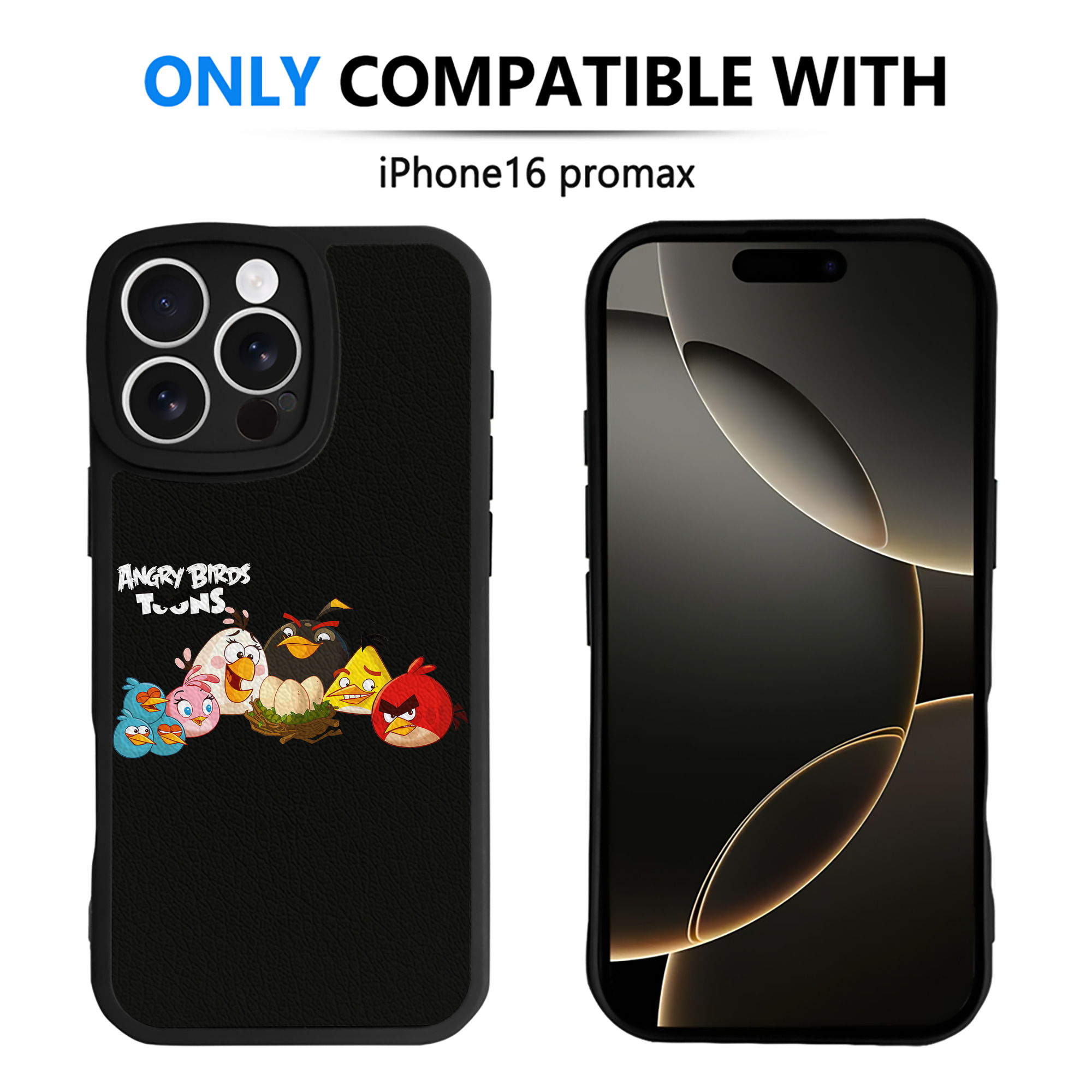 （画像用） Angry Birds アングリーバード 【iPhone 16シリーズ対応】シリコンスマホケース（レザー調） 材質：シリコン